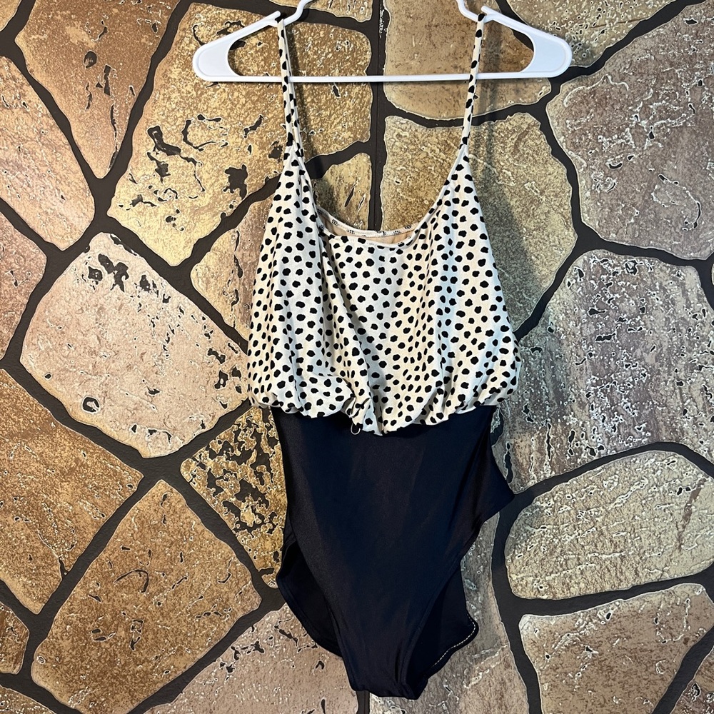 Vintage Cole California abstract print bathing suit one piece spaghetti strap